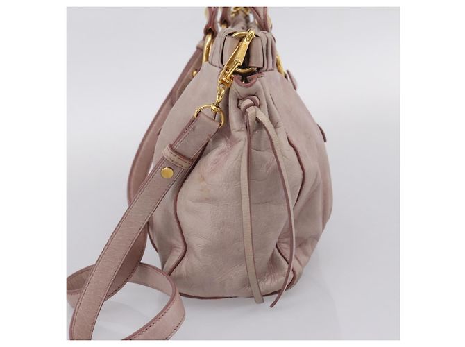Miu Miu Handtasche Vitellolux 2way Pink Gold Auth 206863A Golden - Ansicht 4