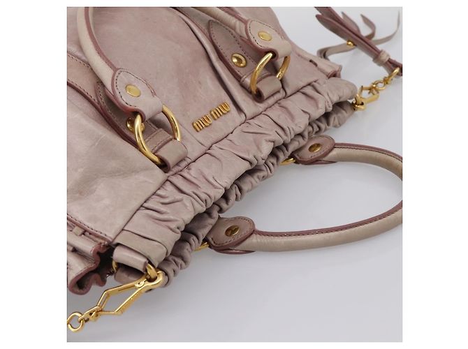 Miu Miu Handtasche Vitellolux 2way Pink Gold Auth 206863A Golden - Ansicht 6