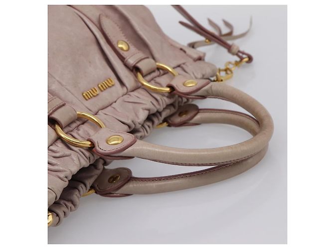 Miu Miu Handtasche Vitellolux 2way Pink Gold Auth 206863A Golden - Ansicht 7