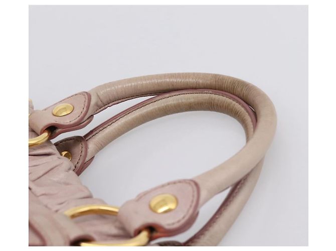 Miu Miu Handtasche Vitellolux 2way Pink Gold Auth 206863A Golden - Ansicht 8