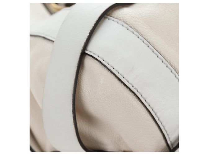 Chloé Chloe Kerala Handtasche aus Leder Weiß Gold authentisch am12715V Golden - Ansicht 12