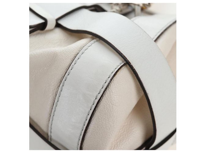 Chloé Chloe Kerala Handtasche aus Leder Weiß Gold authentisch am12715V Golden - Ansicht 13