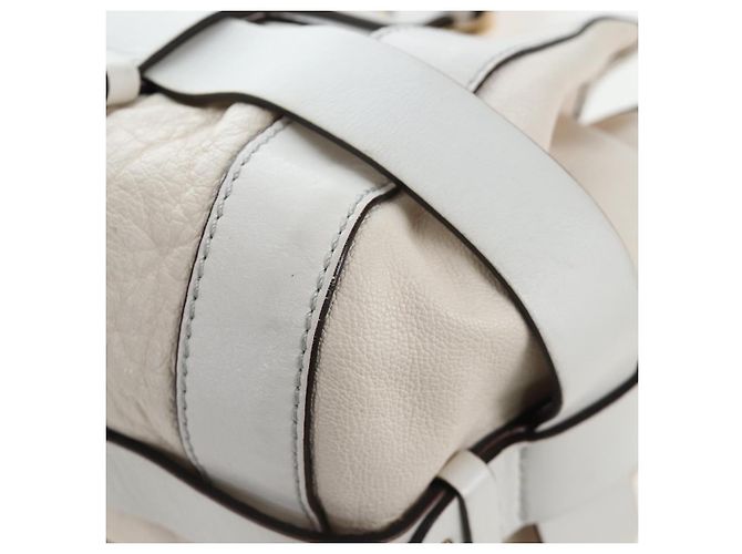 Chloé Chloe Kerala Handtasche aus Leder Weiß Gold authentisch am12715V Golden - Ansicht 15
