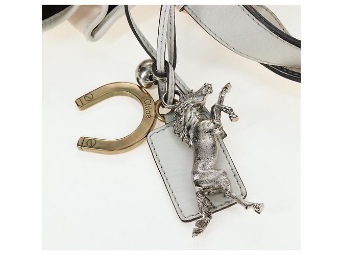Chloé Chloe Kerala Handtasche aus Leder Weiß Gold authentisch am12715V Golden - Ansicht 16