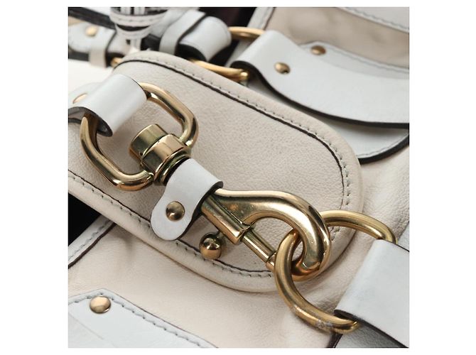 Chloé Chloe Kerala Handtasche aus Leder Weiß Gold authentisch am12715V Golden - Ansicht 17