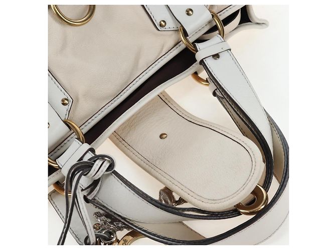 Chloé Chloe Kerala Handtasche aus Leder Weiß Gold authentisch am12715V Golden - Ansicht 18