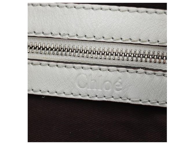 Chloé Chloe Kerala Handtasche aus Leder Weiß Gold authentisch am12715V Golden - Ansicht 19