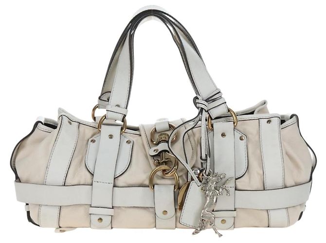 Chloé Chloe Kerala Handtasche aus Leder Weiß Gold authentisch am12715V Golden - Ansicht 2