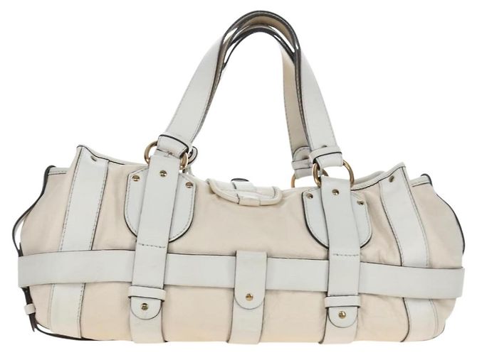 Chloé Chloe Kerala Handtasche aus Leder Weiß Gold authentisch am12715V Golden - Ansicht 3