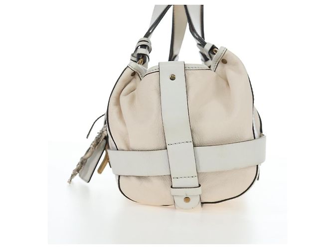 Chloé Chloe Kerala Handtasche aus Leder Weiß Gold authentisch am12715V Golden - Ansicht 4