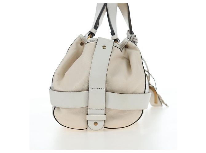 Chloé Chloe Kerala Handtasche aus Leder Weiß Gold authentisch am12715V Golden - Ansicht 5