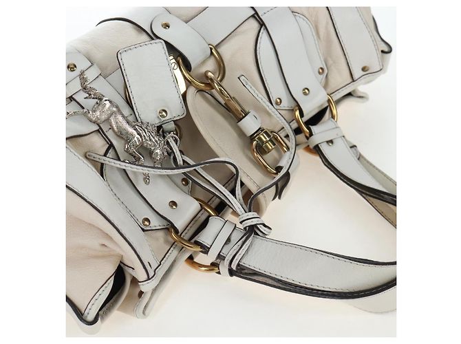 Chloé Chloe Kerala Handtasche aus Leder Weiß Gold authentisch am12715V Golden - Ansicht 7