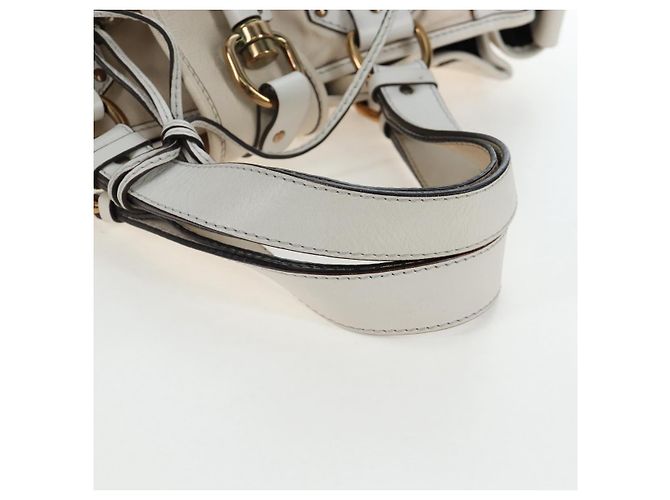 Chloé Chloe Kerala Handtasche aus Leder Weiß Gold authentisch am12715V Golden - Ansicht 8