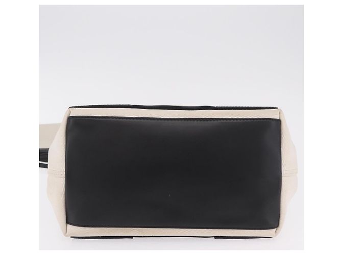 Borsa a Mano Balenciaga Cabas Navy Canvas Bianco Argento 339933 Auth 205373V - vista 11