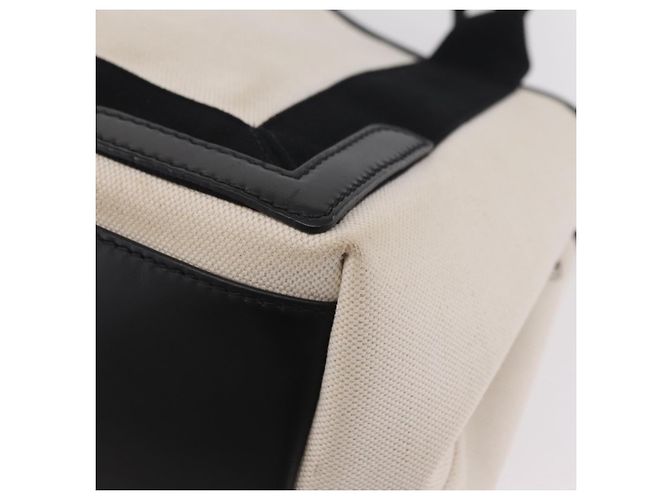 Borsa a Mano Balenciaga Cabas Navy Canvas Bianco Argento 339933 Auth 205373V - vista 16