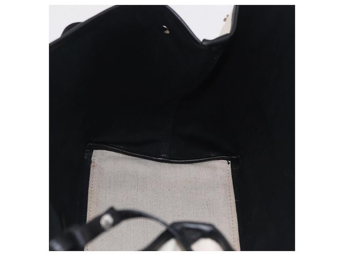 Borsa a Mano Balenciaga Cabas Navy Canvas Bianco Argento 339933 Auth 205373V - vista 20