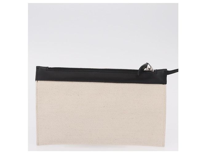 Borsa a Mano Balenciaga Cabas Navy Canvas Bianco Argento 339933 Auth 205373V - vista 24