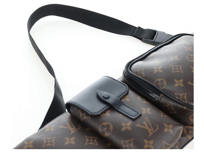 LOUIS VUITTON Monogram Macassar Christopher Bum Bag M45337 LV Auth 206714V Monograma - vista 14