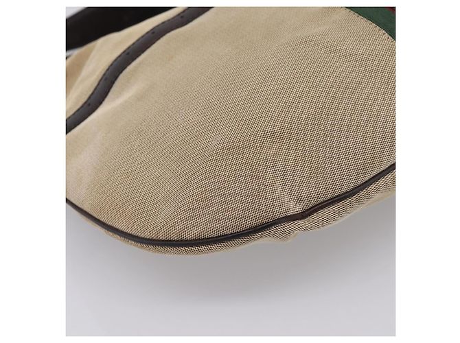 Bolsa de Ombro GUCCI Interlocking G Canvas Beige Silver 114871 Auth 207703 Prata Bege - vista 12
