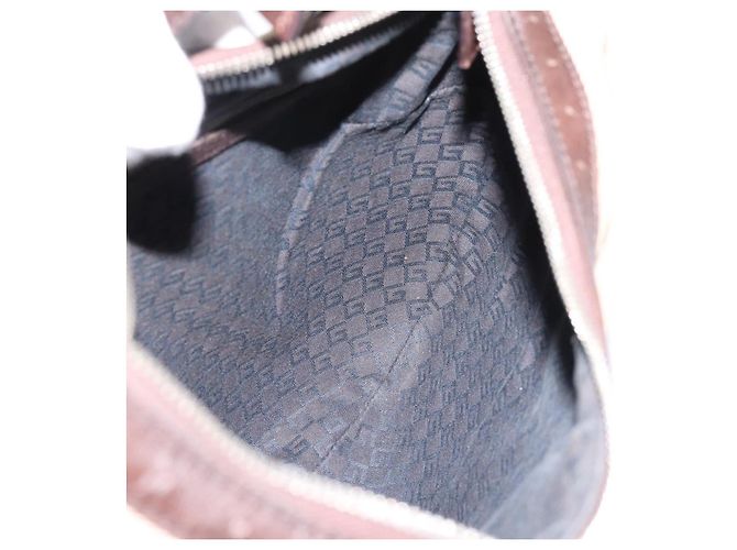 Bolsa de Ombro GUCCI Interlocking G Canvas Beige Silver 114871 Auth 207703 Prata Bege - vista 18