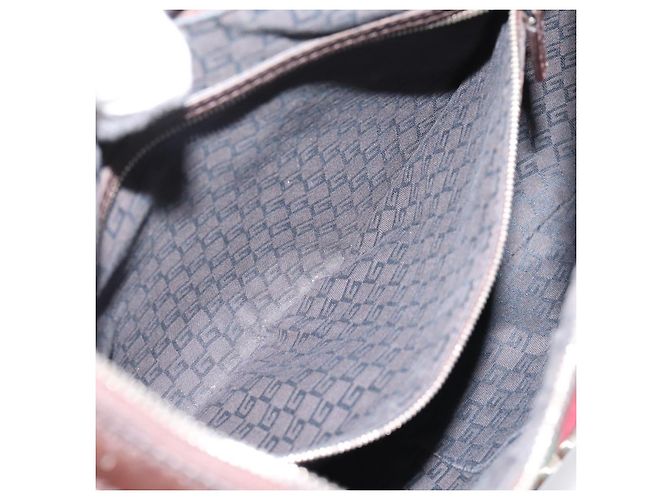 Bolsa de Ombro GUCCI Interlocking G Canvas Beige Silver 114871 Auth 207703 Prata Bege - vista 21