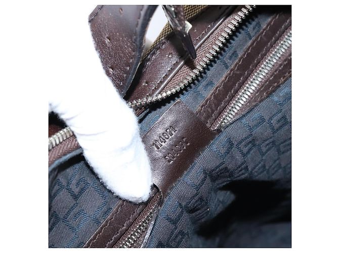 Bolsa de Ombro GUCCI Interlocking G Canvas Beige Silver 114871 Auth 207703 Prata Bege - vista 22