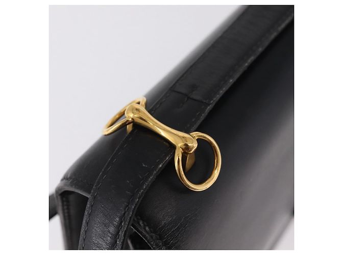 Hermès Bolsa de Ombro HERMES Dolly em Couro Preto e Ouro Auth bs37332 Dourado - vista 10