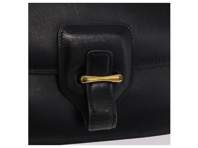Hermès Bolsa de Ombro HERMES Dolly em Couro Preto e Ouro Auth bs37332 Dourado - vista 16