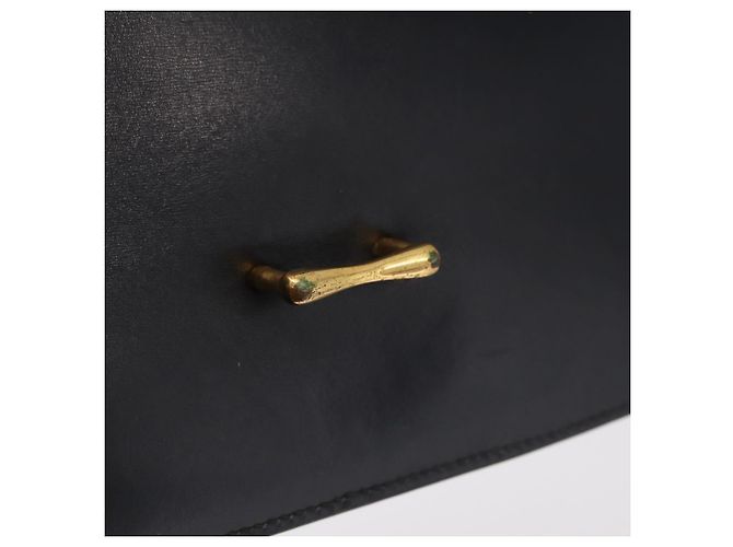 Hermès Bolsa de Ombro HERMES Dolly em Couro Preto e Ouro Auth bs37332 Dourado - vista 19