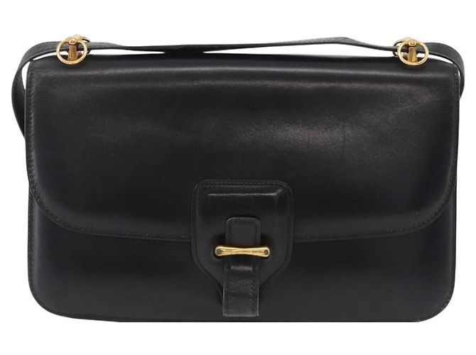 Hermès Bolsa de Ombro HERMES Dolly em Couro Preto e Ouro Auth bs37332 Dourado - vista 2
