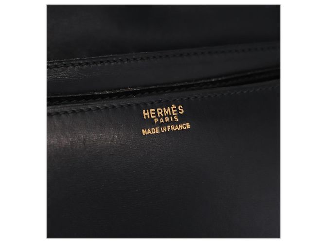 Hermès Bolsa de Ombro HERMES Dolly em Couro Preto e Ouro Auth bs37332 Dourado - vista 20