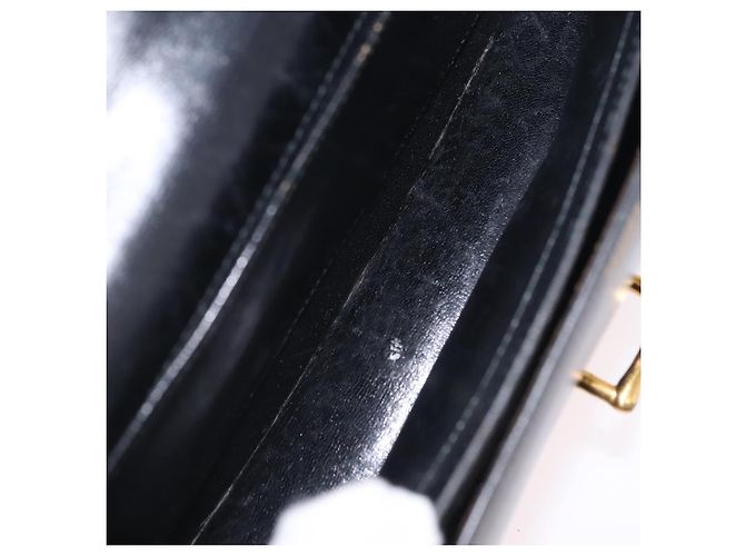 Hermès Bolsa de Ombro HERMES Dolly em Couro Preto e Ouro Auth bs37332 Dourado - vista 21