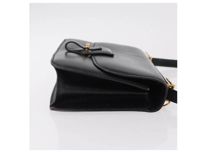 Hermès Bolsa de Ombro HERMES Dolly em Couro Preto e Ouro Auth bs37332 Dourado - vista 4