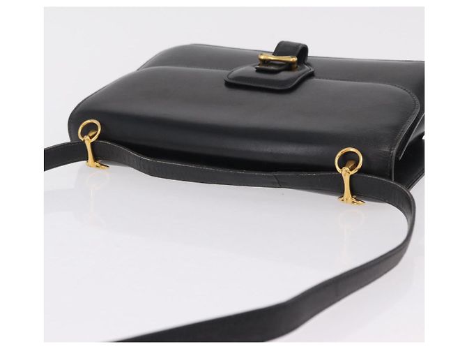 Hermès Bolsa de Ombro HERMES Dolly em Couro Preto e Ouro Auth bs37332 Dourado - vista 6