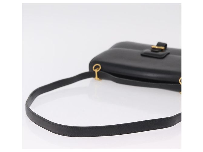 Hermès Bolsa de Ombro HERMES Dolly em Couro Preto e Ouro Auth bs37332 Dourado - vista 7