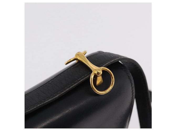 Hermès Bolsa de Ombro HERMES Dolly em Couro Preto e Ouro Auth bs37332 Dourado - vista 9