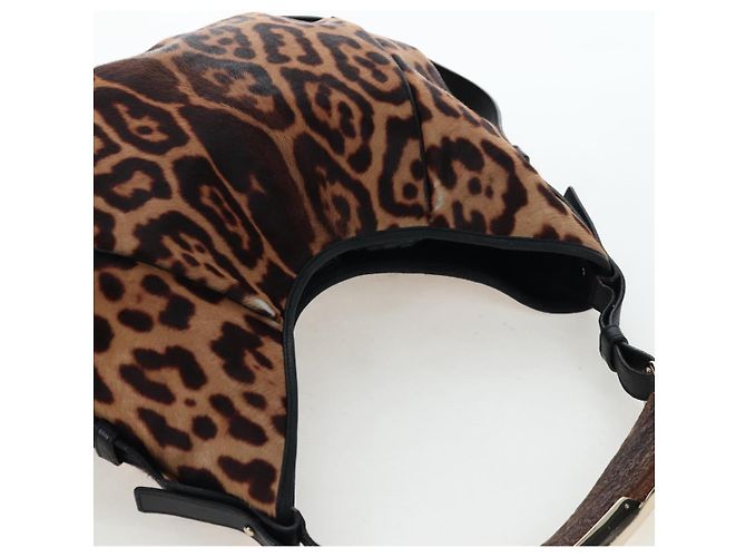 Autre Marque Borsa a tracolla Saint Laurent Mombasa in pelle Harako Beige Gold Auth am12744SAM D'oro - vista 13