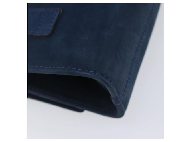 Borsa a tracolla Salvatore Ferragamo Vala Chain in camoscio blu navy e oro Auth 207538 - vista 14
