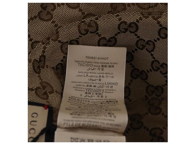 GUCCI GG Bucket Hat Canvas Beige 700851 Auth BA16213V - vista 14
