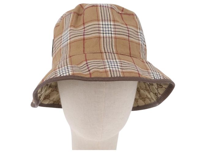 GUCCI GG Bucket Hat Canvas Beige 700851 Auth BA16213V - vista 2