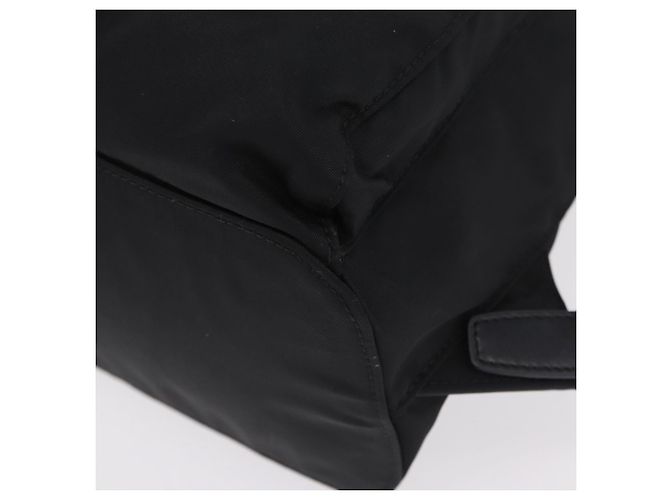 Mochila PRADA Nylon Black Silver Auth 204626V Preto Prata - vista 17
