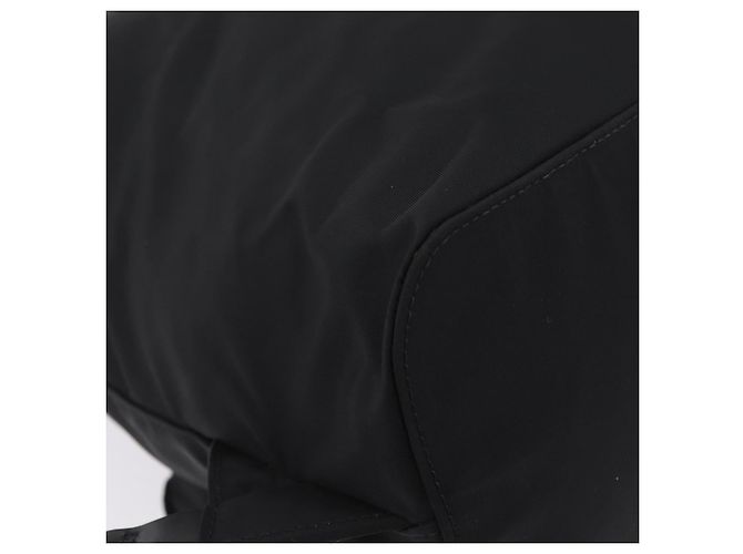 Mochila PRADA Nylon Black Silver Auth 204626V Preto Prata - vista 18