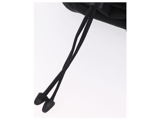 Mochila PRADA Nylon Black Silver Auth 204626V Preto Prata - vista 25