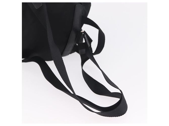 Mochila PRADA Nylon Black Silver Auth 204626V Preto Prata - vista 8