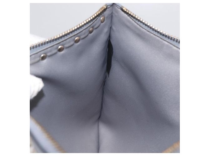 Bolso de Mano Valentino Rock Studs de Piel Gris Oro Auth 206788A Castaño Dorado - vista 18