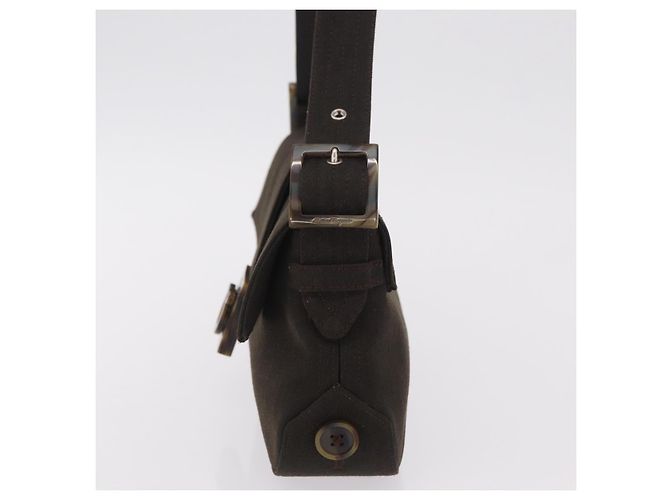 Borsa a tracolla Salvatore Ferragamo Gancini Canvas Khaki Auth 206366V Cachi - vista 4