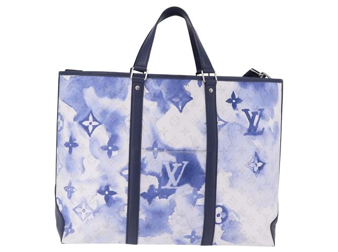 LOUIS VUITTON Monogram Watercolor Weekend Tote GM Blue M45755 LV Auth ka6444M Azul Monograma - vista 13