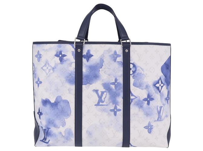 LOUIS VUITTON Monogram Watercolor Weekend Tote GM Blue M45755 LV Auth ka6444M Azul Monograma - vista 2