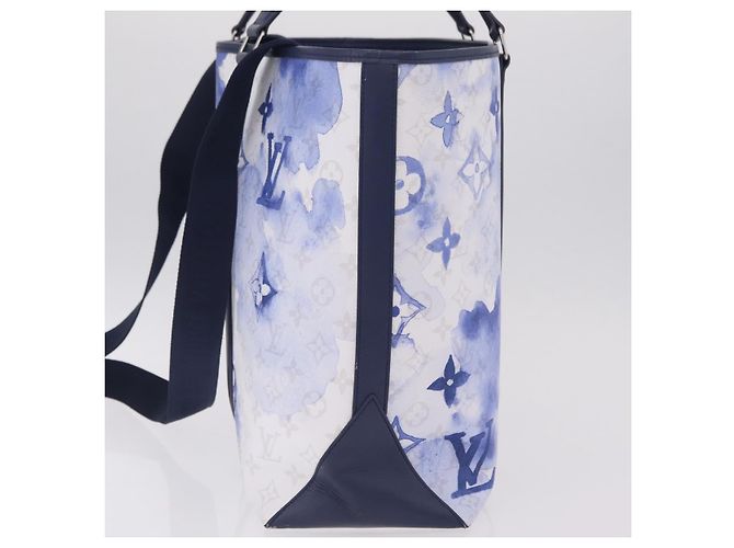 LOUIS VUITTON Monogram Watercolor Weekend Tote GM Blue M45755 LV Auth ka6444M Azul Monograma - vista 3