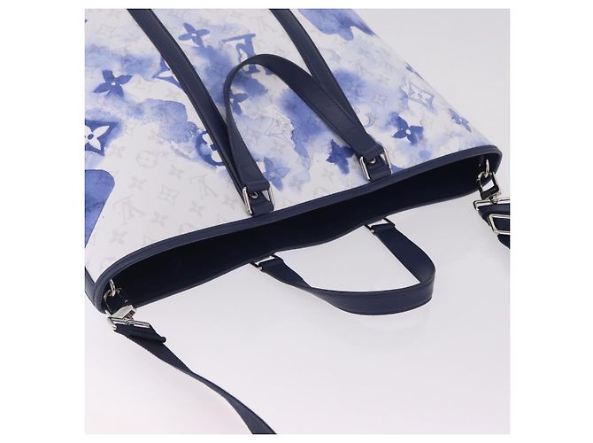 LOUIS VUITTON Monogram Watercolor Weekend Tote GM Blue M45755 LV Auth ka6444M Azul Monograma - vista 7